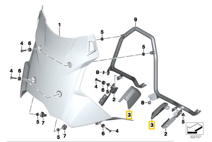 [46638535099] MOLDURA PARABRISAS F800GS ADV IZQ.